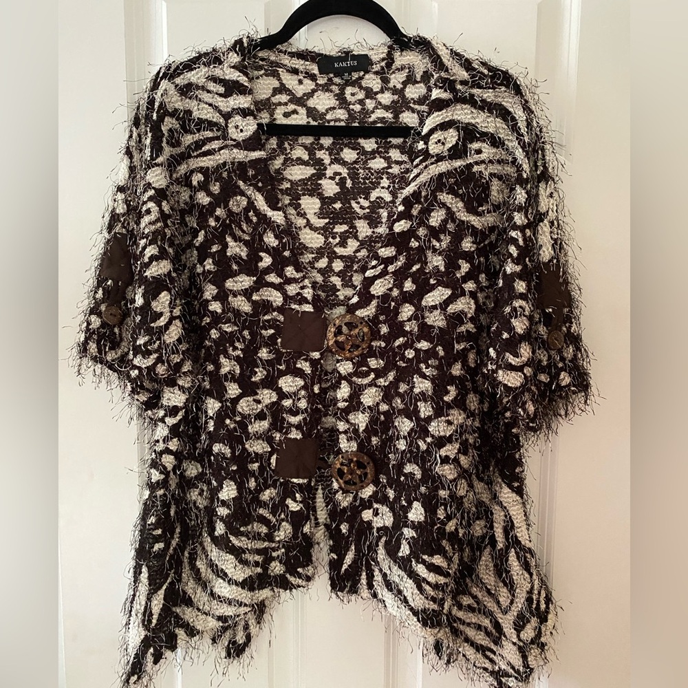 Kaktus knit crochet knit sweater/jacket in Sz M